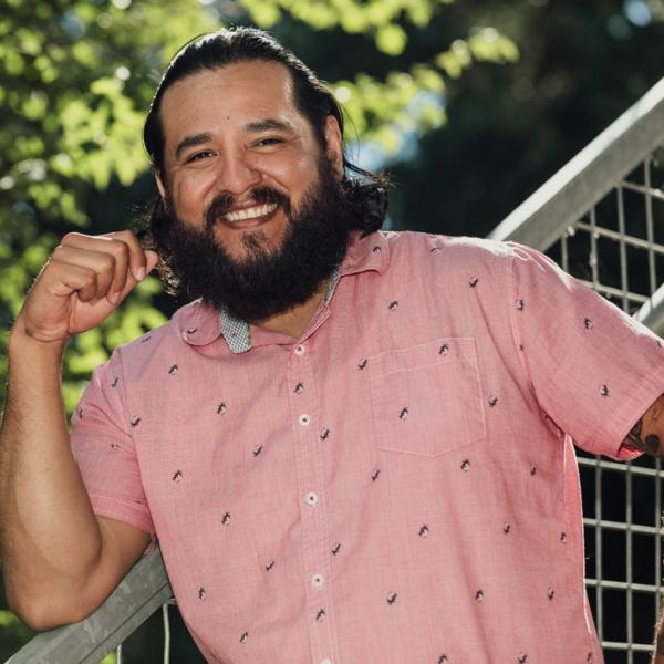 Michael Lopez on stairs outdoors